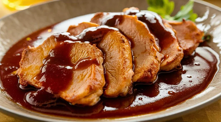 Скаллоппине из телятины в соусе Марсала