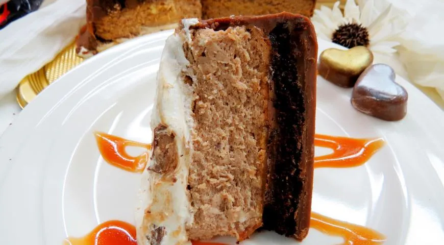 Готовим шоколадный чизкейк "Марс" с нугой и солёной карамелью