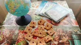 Яблочный манник с грецкими орехами