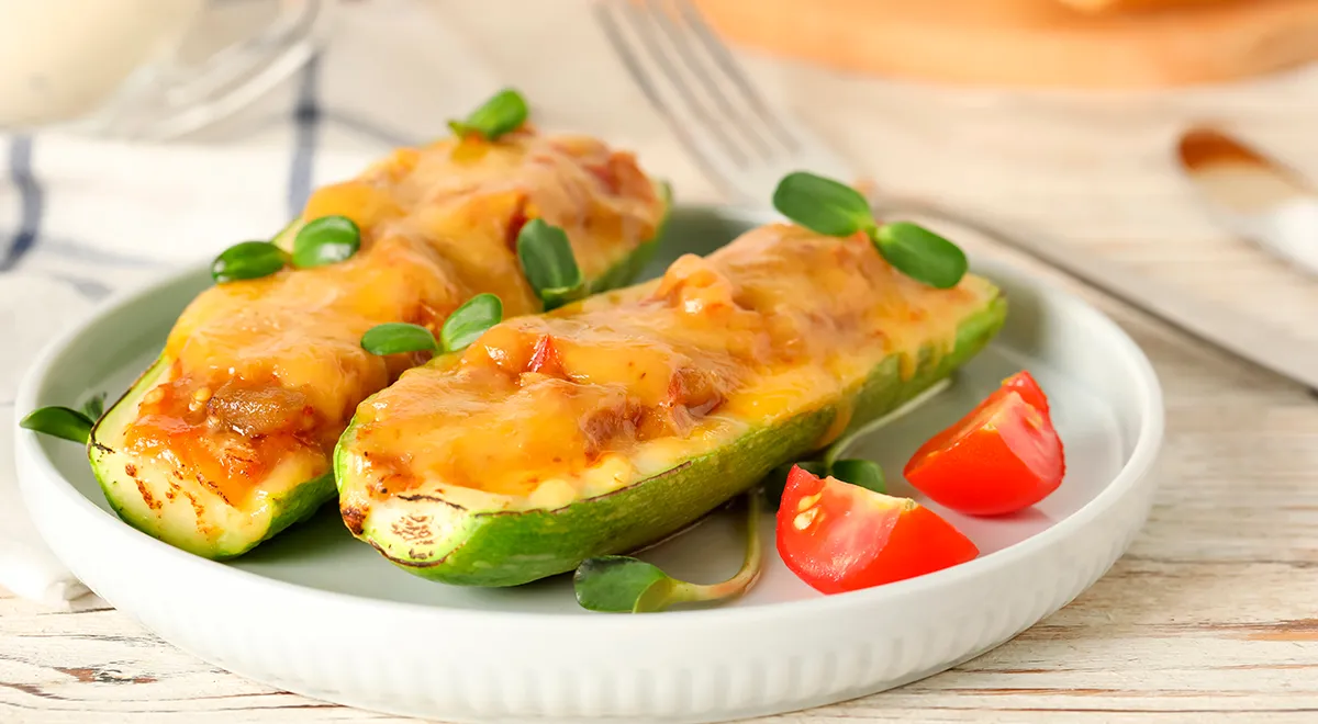 Фаршированные кабачки в аэрогриле