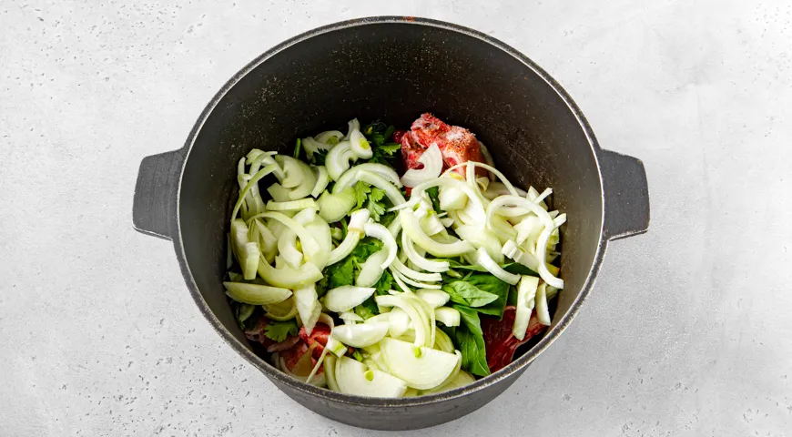 Басма из баранины в казане