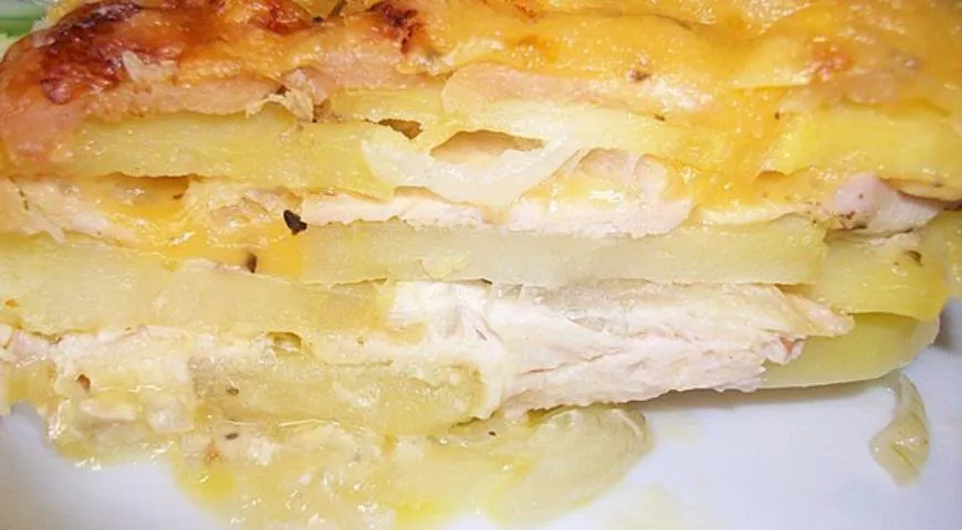 Картофельная запеканка с куриной грудкой – пошаговый рецепт приготовления с фото