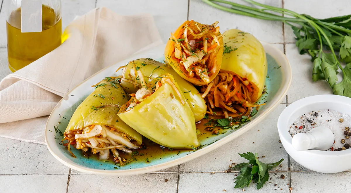 Рецепт перцев, фаршированных капустой