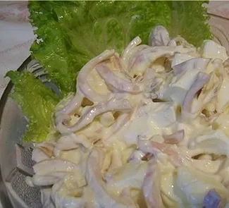 Салат из кальмаров с плавленым сыром, пошаговый рецепт с фото от автора Елена на ккал