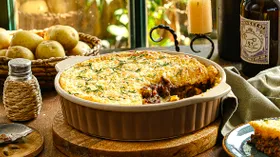 Запеканка с говяжьим фаршем жирным