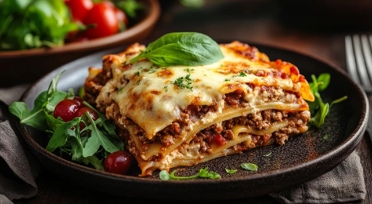 Простая лазанья с фаршем в духовке