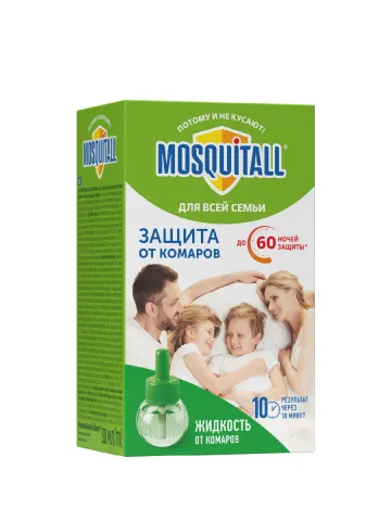 MOSQUITALL - Жидкость 60 ночей Защита для всей семьи от комаров 30 мл