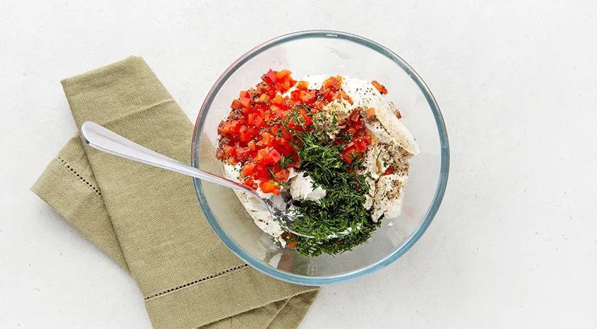 Рулетики из ветчины Кампана с творожным сыром