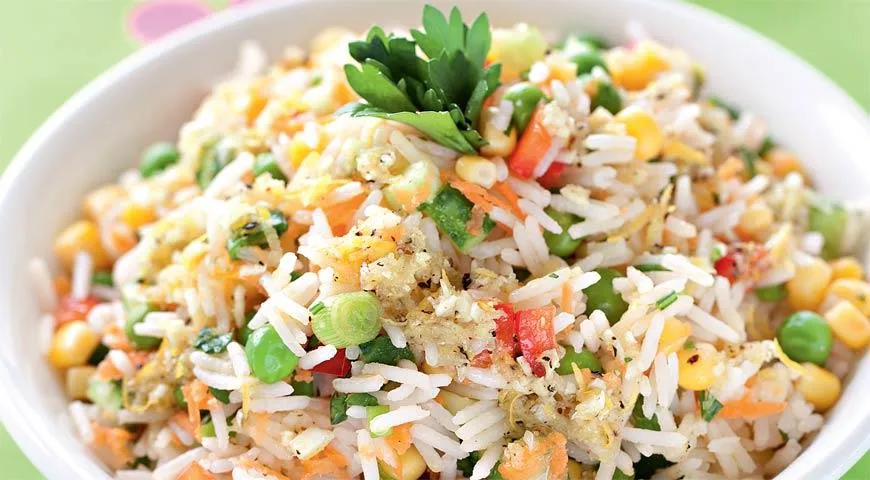 Рисовый салат с овощами, рецепт с басмати