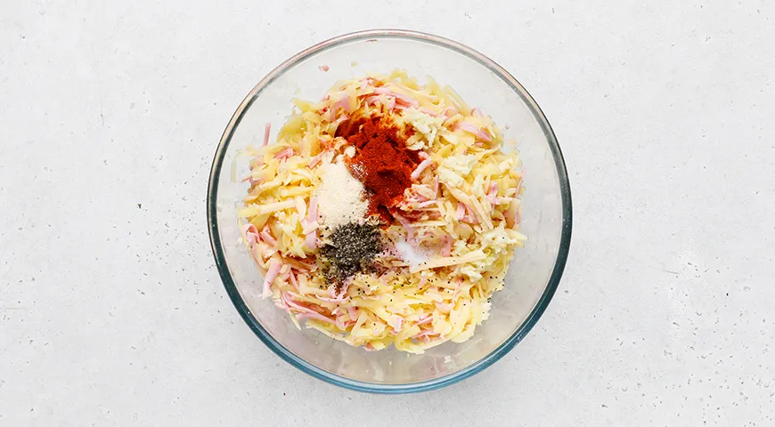 Драники с сыром и колбасой