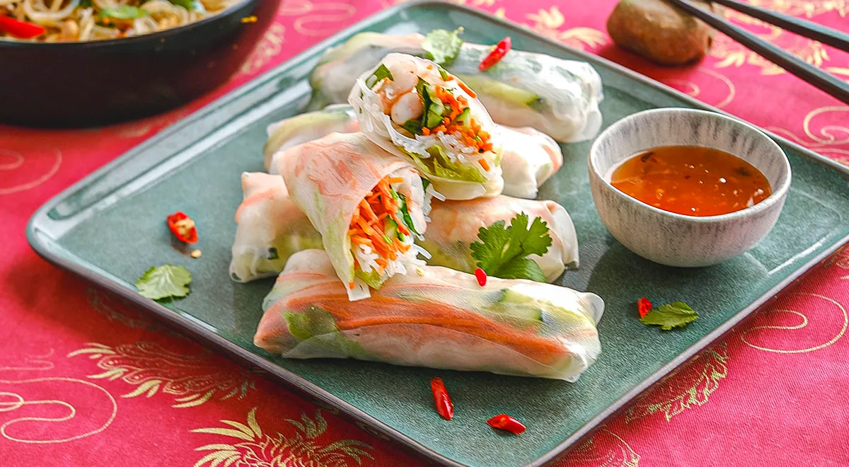 Рецепт спринг-роллов с вареными очищенными креветками