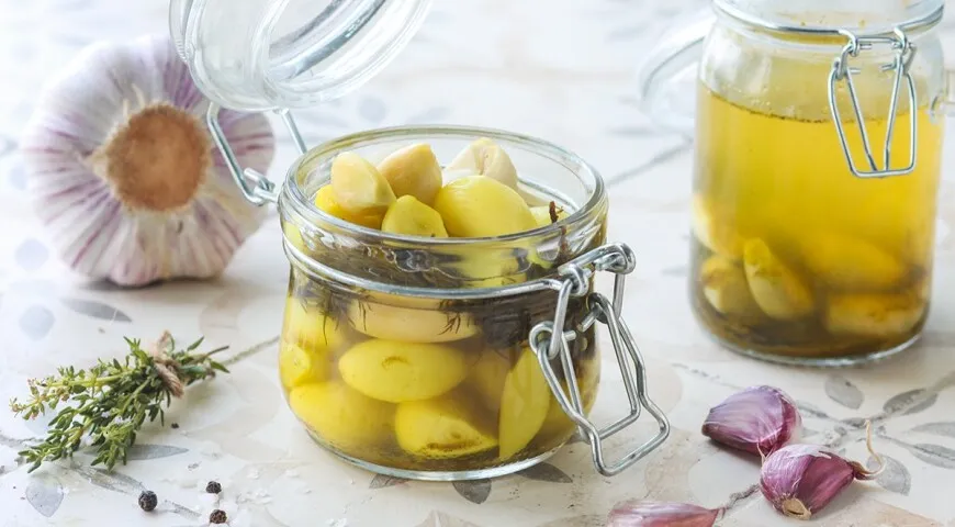 Маринованный чеснок зубчиками без стерилизации 