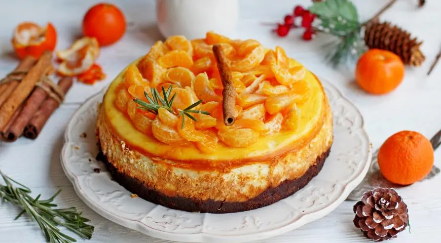 Мандарины на Новый год. Чизкейк с пряными мандаринами, рецепт см. здесь