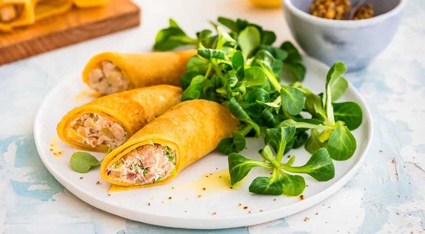 Рецепт кукурузных блинчиков с индейкой