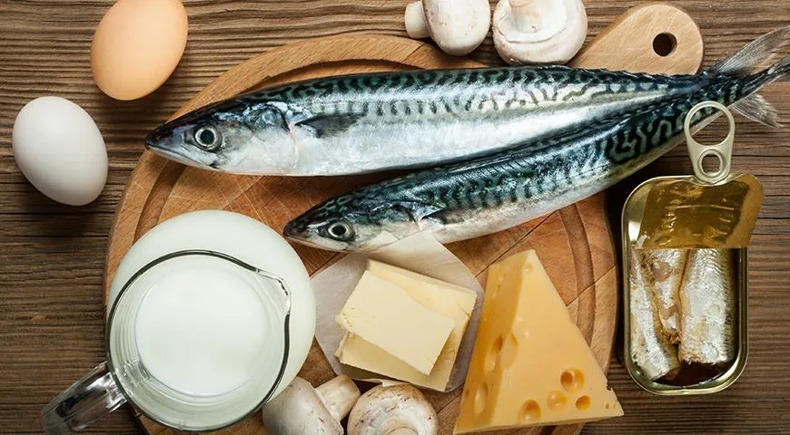 Источники витамина Д: водоросли, жирные сорта рыбы, рыбий жир, желток, лесные грибы