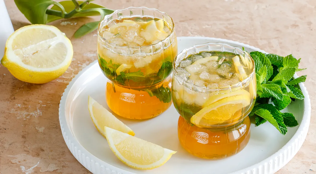 Рецепт холодного чая с сахаром и мятой