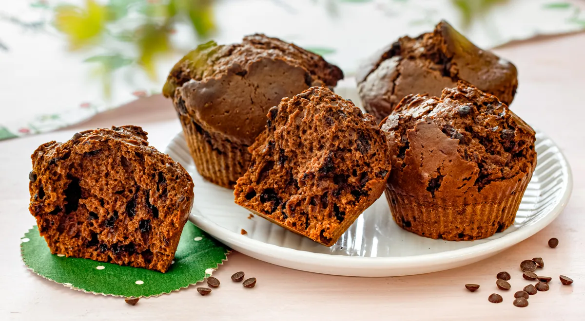 Шоколадные кексы в силиконовых формочках