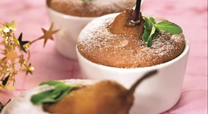 Шоколадные кексы с грушами