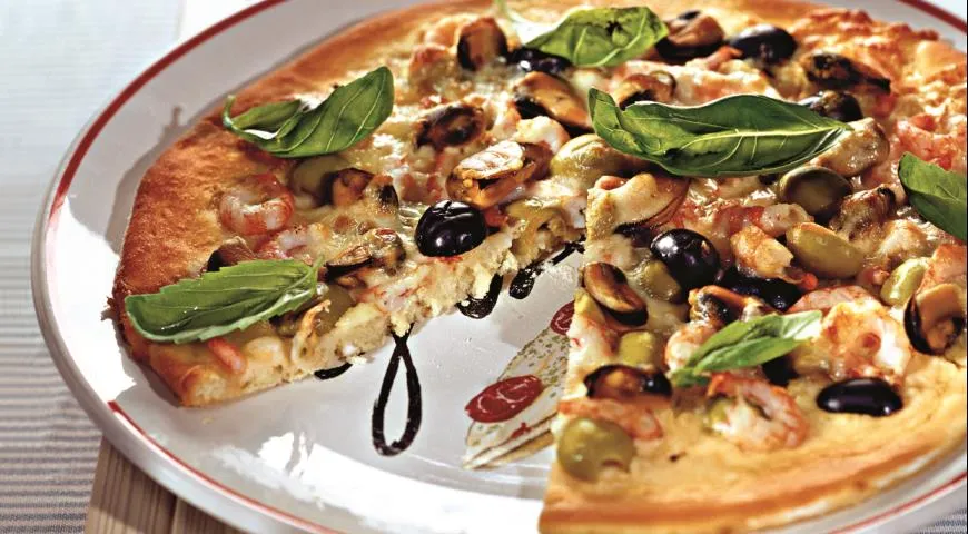 Пицца с морепродуктами