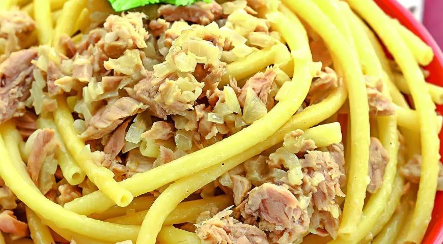 Макароны  «по-флотски» с тунцом