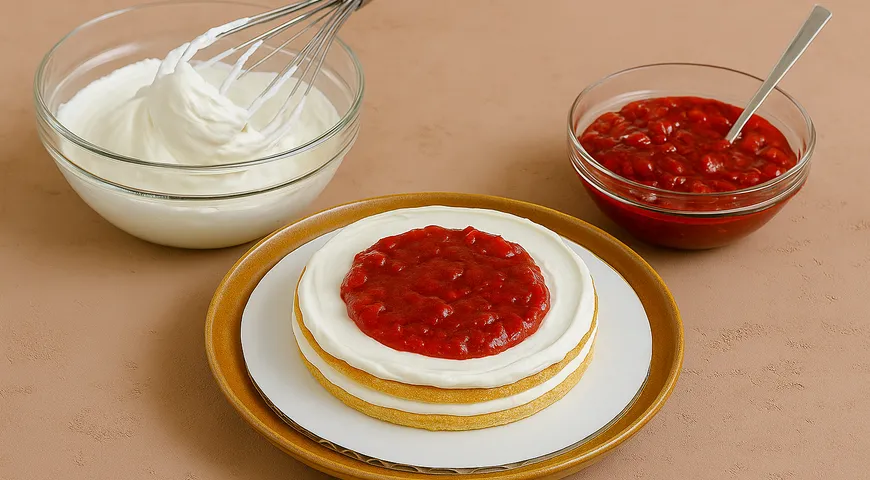 Торт “Молочная девочка” с клубникой