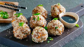 Вкусно и бюджетно, шарики с мясом и рисом и баклажаны по-корейски