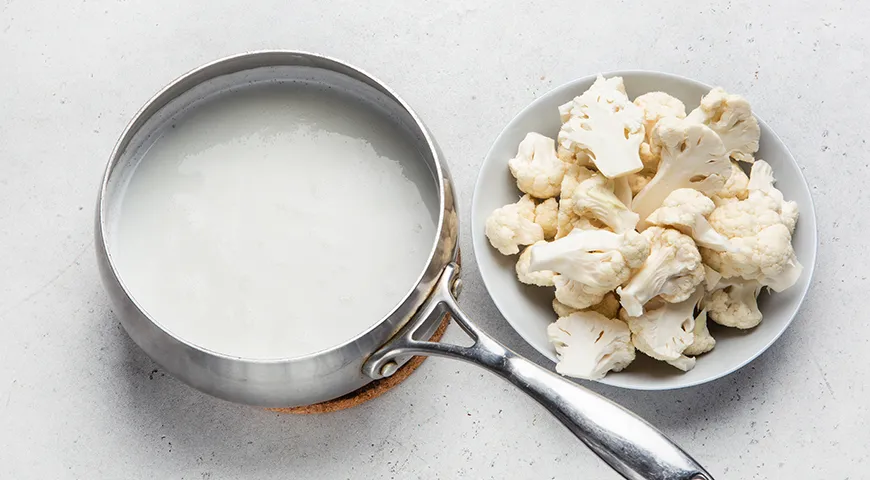 Цветная капуста, запеченная со сливками и сыром