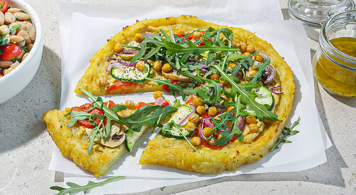 Рецепт пиццы на картофельной основе в духовке с добавлением картофельного крахмала