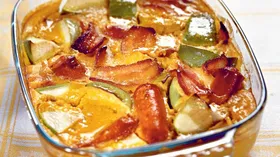 Рецепты с сырами, мясом и фруктами