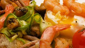 Рецепты с овощами, маслом оливковым и креветками
