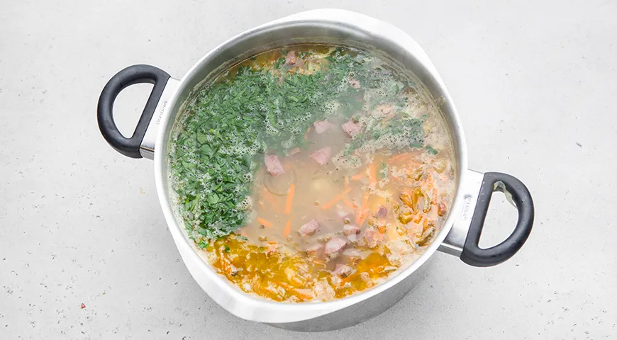 Рассольник с колбасой