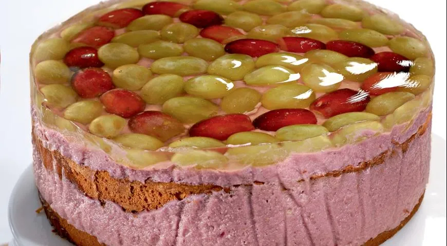 Виноградный торт в желе