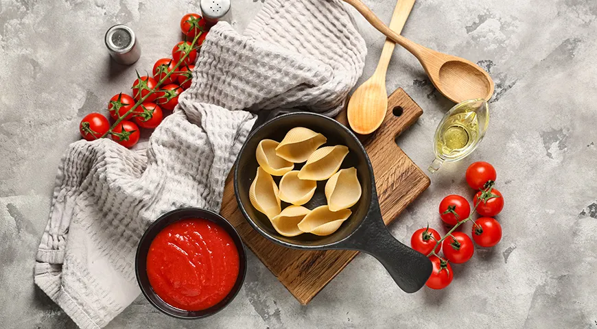 Сухие крупные макароны-ракушки (конкильони), подходящие для фарширования