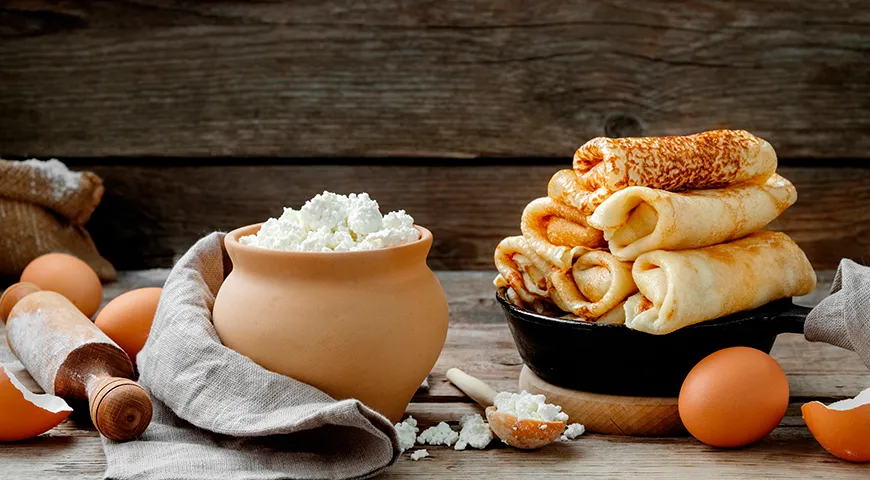 Творог 1,8% особенно хорош в начинках для блинчиков