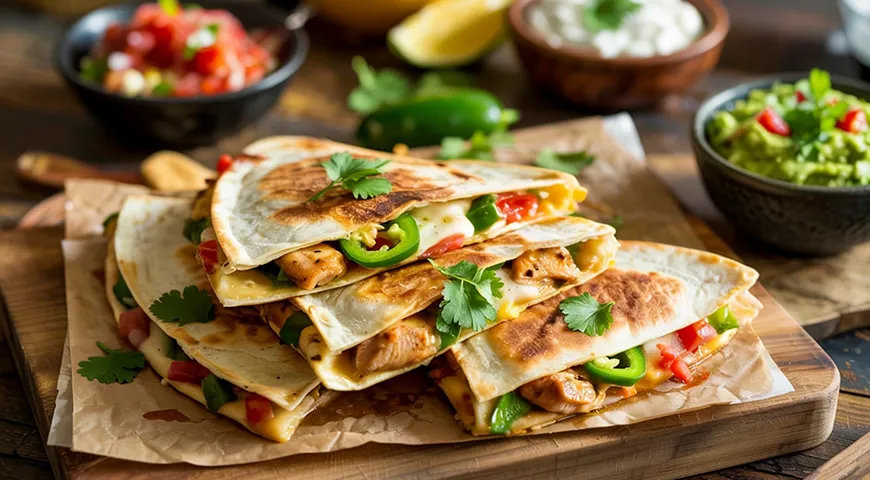 Для остроты в кесадилью с сыром можно добавить перец халапеньо