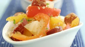 Простые рецепты с овощами и копчёной колбасой