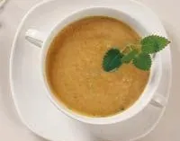 Суп-пюре из баклажанов с мятой и базиликом 