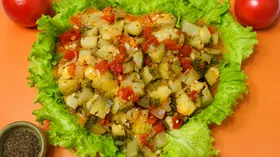 Овощное рагу с кетчупом, тмином и розмарином