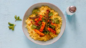 Кокосовый рис с хрустящим тофу