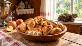 Творожные пирожки с яблоками