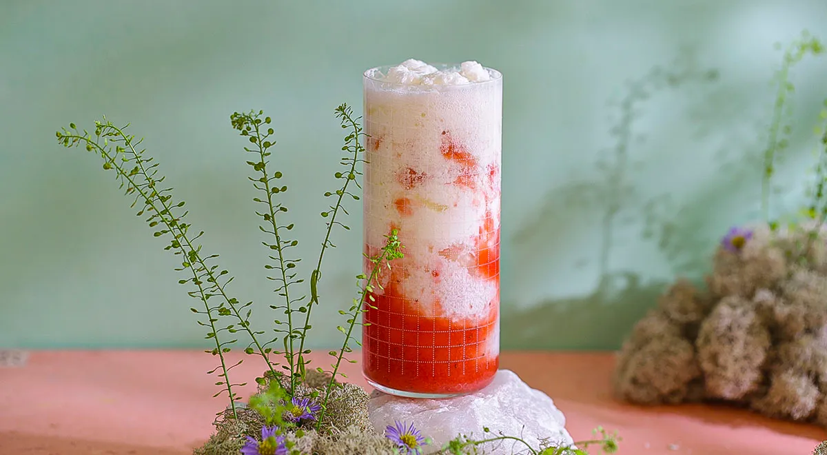 Клубничный коктейль с мороженым
