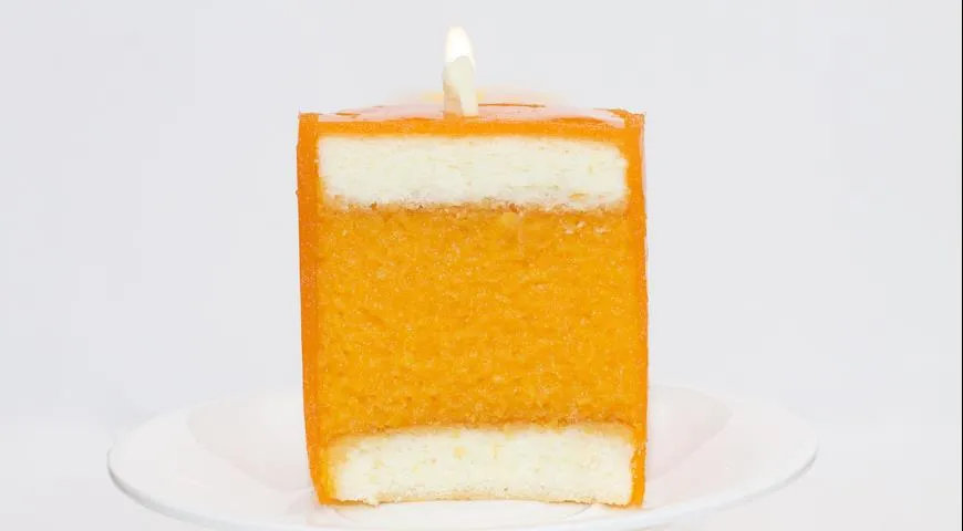 Пирожное Апельсиновая свечка на агар-агаре, рецепт см. здесь