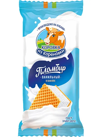 КОРОВКА ИЗ КОРЕНОВКИ Мороженое пломбир брикет ванильный 70г