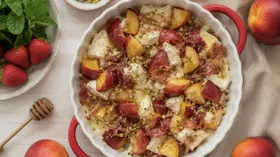 Нектарины, запеченные с сыром бри