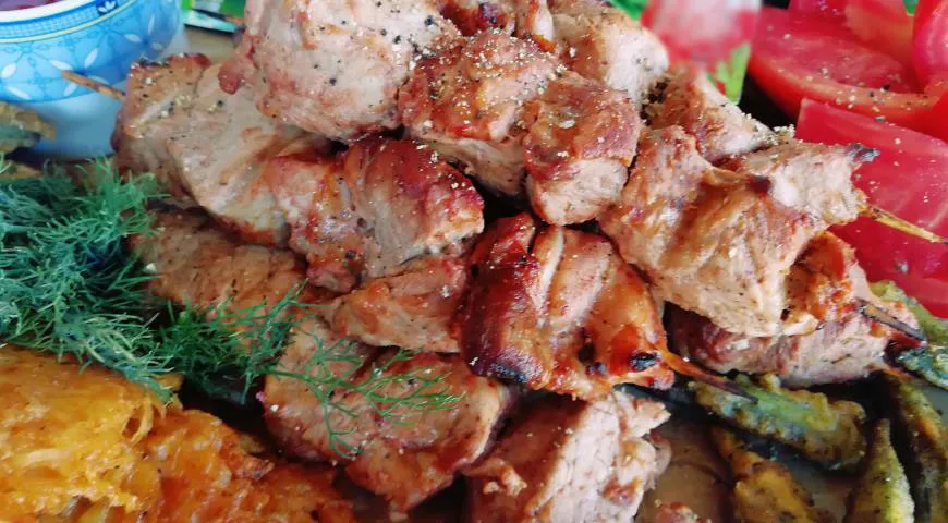 Шашлык из свиной вырезки в духовке