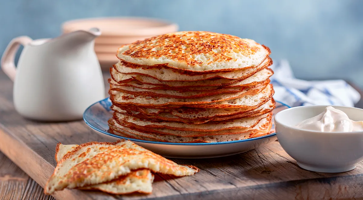 Рецепт пышных блинчиков на молоке 3,2%