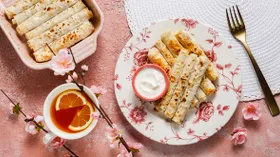 Трубочки с творогом из лаваша в духовке