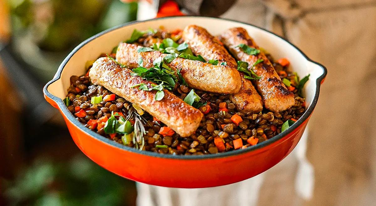 Чевапчичи с чечевицей