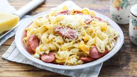 Рецепты с твёрдыми сырами, макаронами и мясной гастрономией