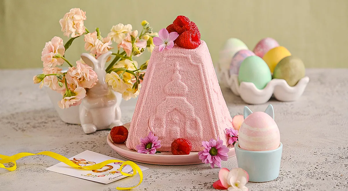 Ягодно-маковая творожная пасха